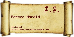 Percze Harald névjegykártya